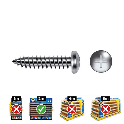 CAJA 100 unid. TORNILLO CHAPA ALOMADA PHILIPS DIN/REF 7981 4,8x50mm ZINCADO CELO