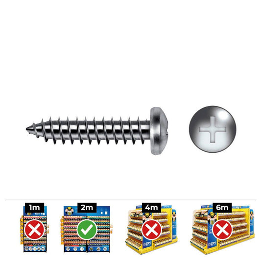 CAJA 100 unid. TORNILLO CHAPA ALOMADA PHILIPS DIN/REF 7981 4,8x50mm ZINCADO CELO