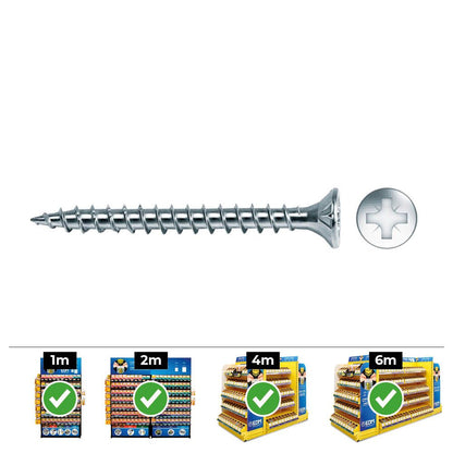CAJA 1000 unid. TORNILLO MADERA AVELLANADO POZI DIN/REF VLOX Ø3,5x20mm ZINCADO+LUBR. CELO