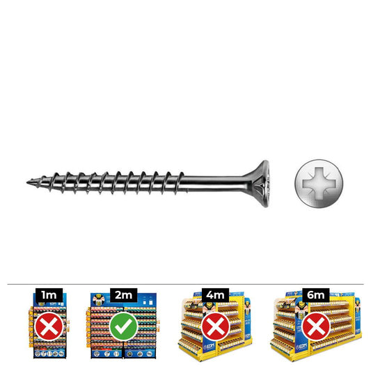 CAJA 100 unid. TORNILLO MADERA AVELLANADO PZ R/PARC REF VLOXP Ø4 x 70 mm ZINCADO