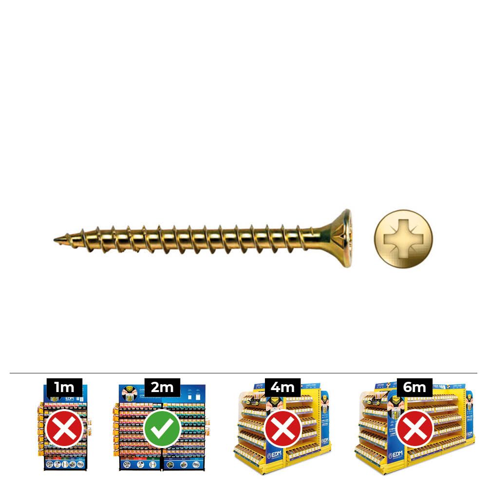 CAJA 175 UNIDADES TORNILLO MADERA AVELLANADO PZ DIN/REF VLOX  Ø6 x 40 mm  BICROMATADO+LUBR.