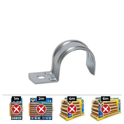 GRAPA PARA CABLE TUBULAR Ø28 x 28 mm 928F, METALIZADO, CAJA 100 uds