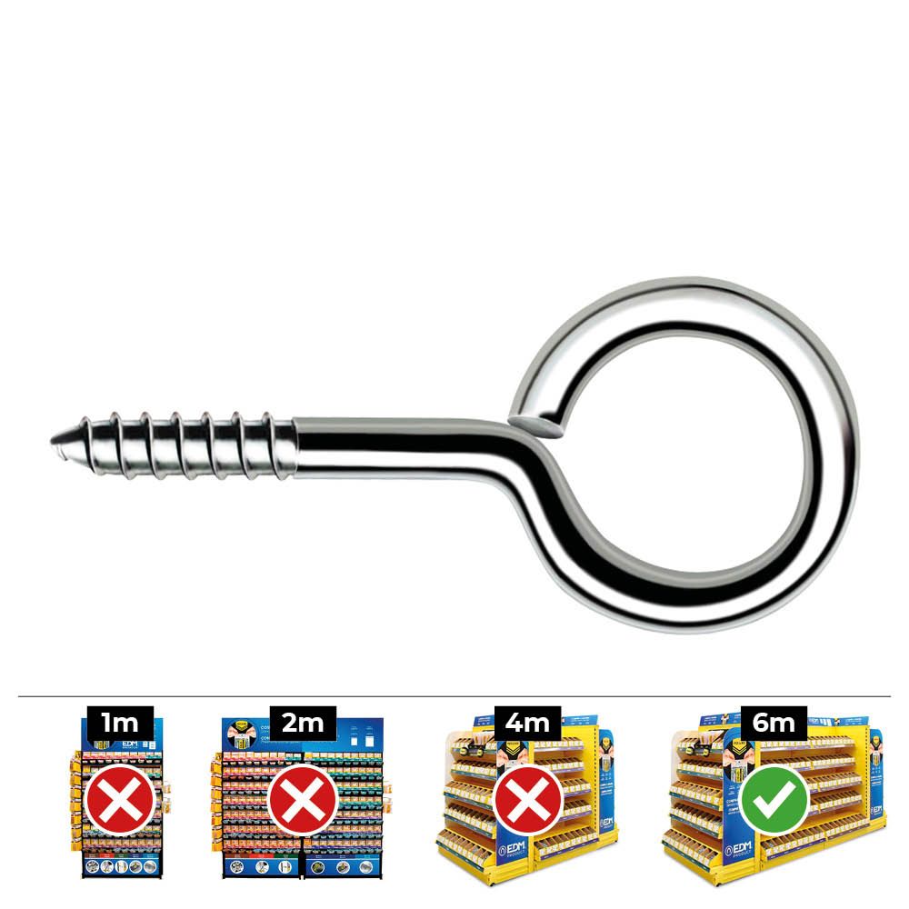 HEMBRILLA ROSCADA CERRADA Ø3,0 x 40 mm ZINCADO, CAJA 500  uds