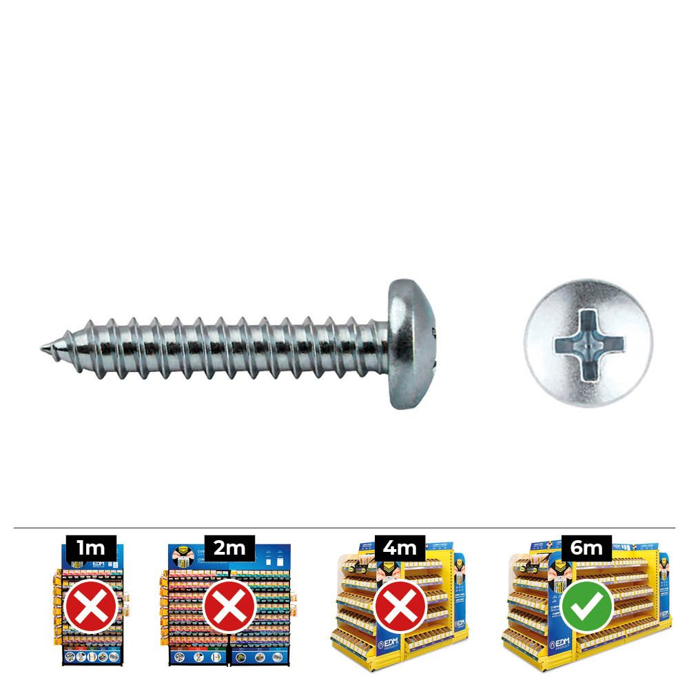 CAJA 100 unid. TORNILLO CHAPA ALOMADA PHILIPS DIN/REF 7981 4,8x70mm ZINCADO CELO