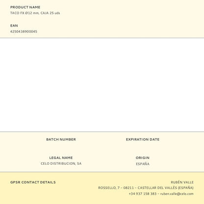 TACO FX Ø12 mm, CAJA 25 uds