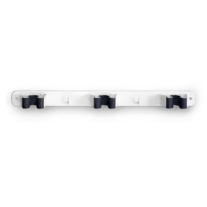 COLGADOR DE ESCOBAS TRIPLE, BLANCO, 37 x 3,2 x 4,8 cm