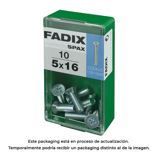 CAJA S 10 unid. TORNILLO METRICA CP M 5x16mm FADIX