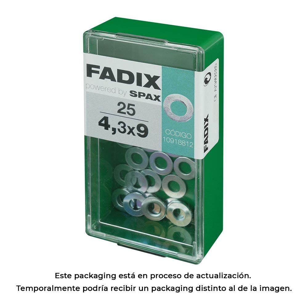 CAJA S 25 unid. ARANDELA PLANA CINC 4,3x9mm FADIX