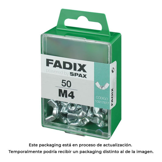 CAJA M 50 unid. TUERCA MARIPOSA CINC M 4 FADIX