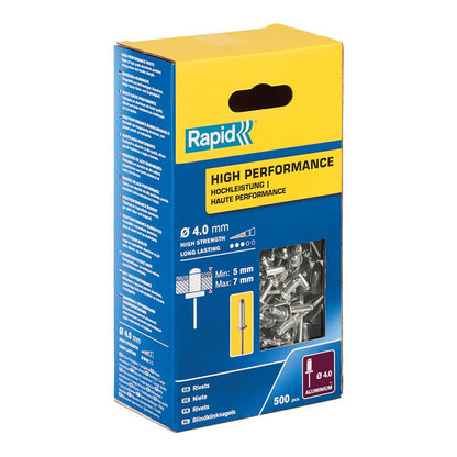 REMACHES DE ALUMINIO Ø4 x 10 mm, CAJA 500 uds