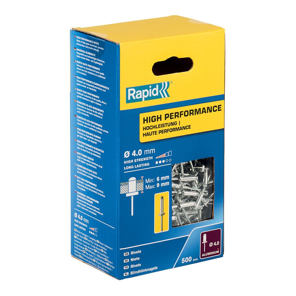 REMACHES DE ALUMINIO Ø4 x 12 mm, CAJA 500 uds