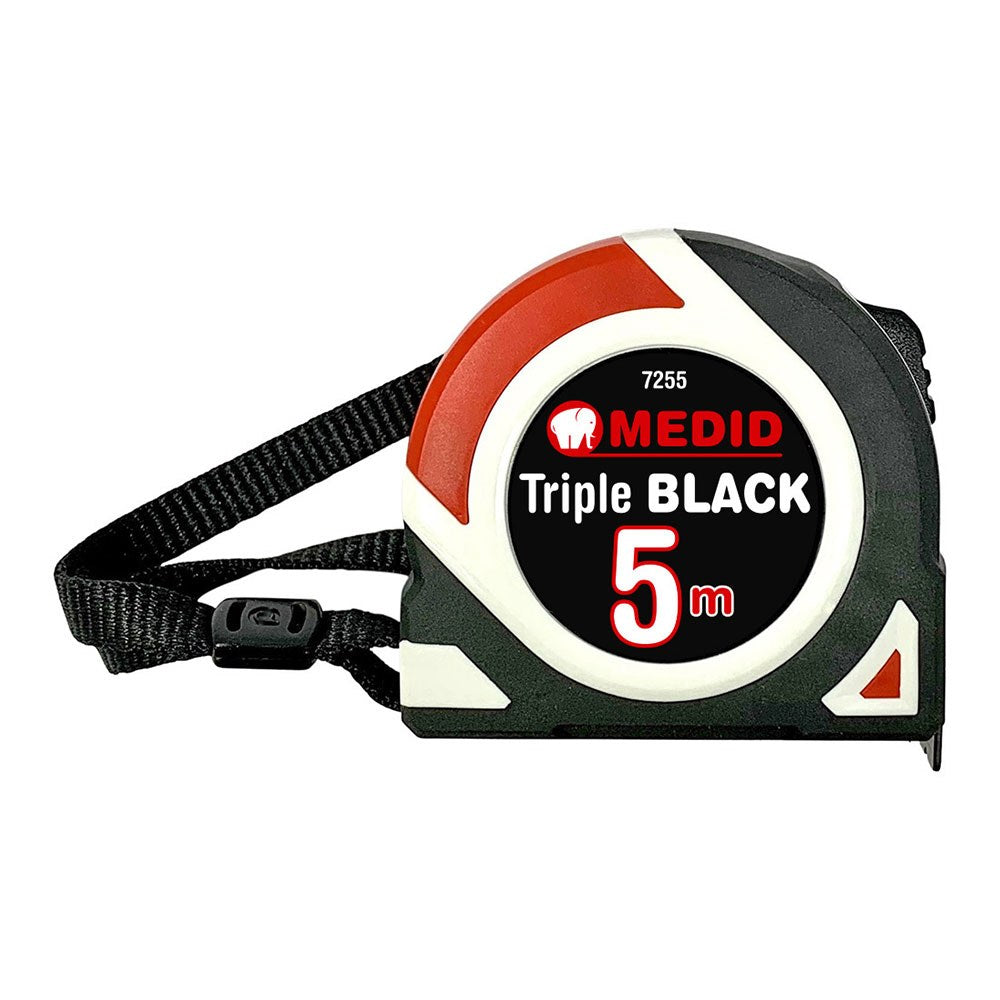 FLEXÓMETRO TRIPLE BLACK BIMATERIAL 5 m x 25 mm