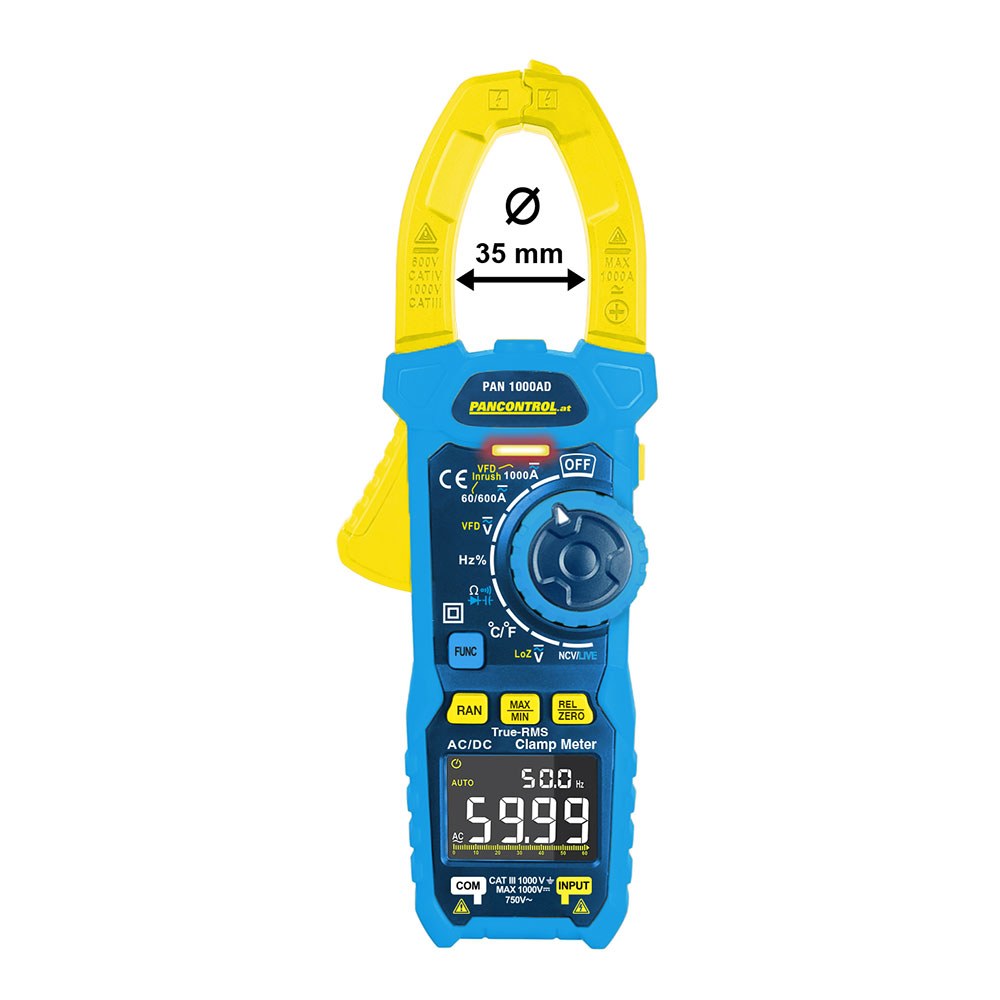 PINZA AMPERIMÉTRICA DIGITAL PAN 1000AD DE 1000 A CA/CC