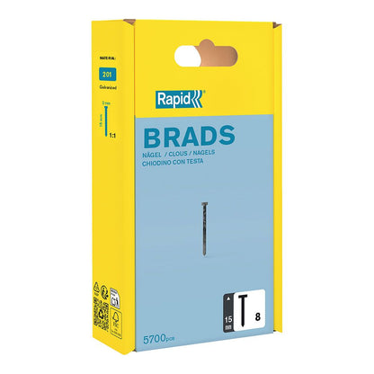 CLAVOS BRAD 8 / 15 mm GALVANIZADOS, 5700 uds