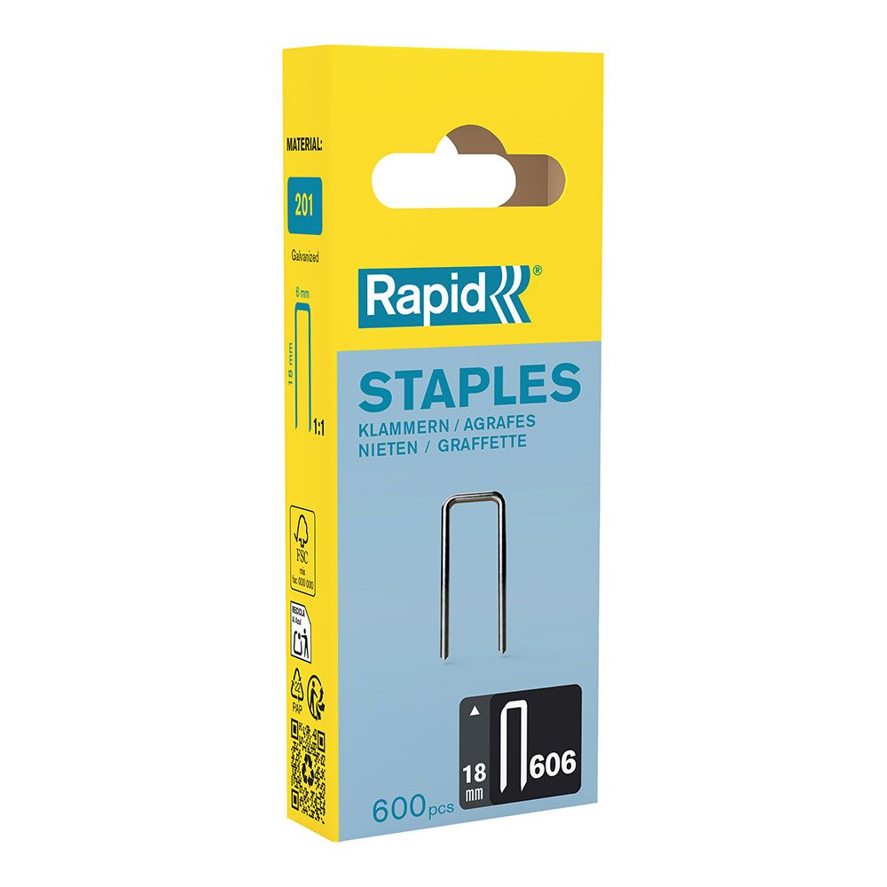GRAPAS 606 / 18 mm GALVANIZADA, 600 uds