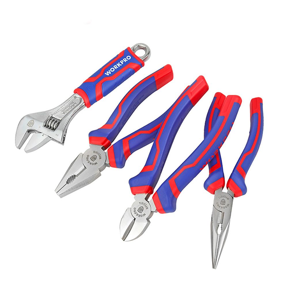 ALICATES + LLAVE AJUSTABLE, 4 PIEZAS