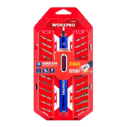 KIT DESTORNILLADOR DE PRECISIÓN RECARGABLE 3,6 V USB, 26 ACCESORIOS
