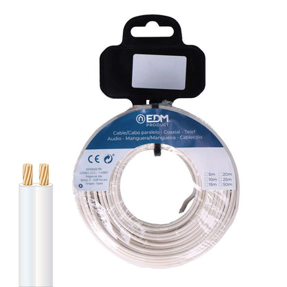 CARRETE CABLE PARALELO 2x0,75mm BLANCO 50m (AUDIO)