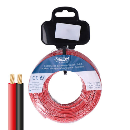 CARRETE CABLE PARALELO 2x1,50 mm² ROJO/NEGRO 20m (AUDIO)