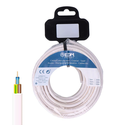 CARRETE MANGUERA TUBULAR H05VV-F 3 G 2,50 mm² BLANCA, 10 m