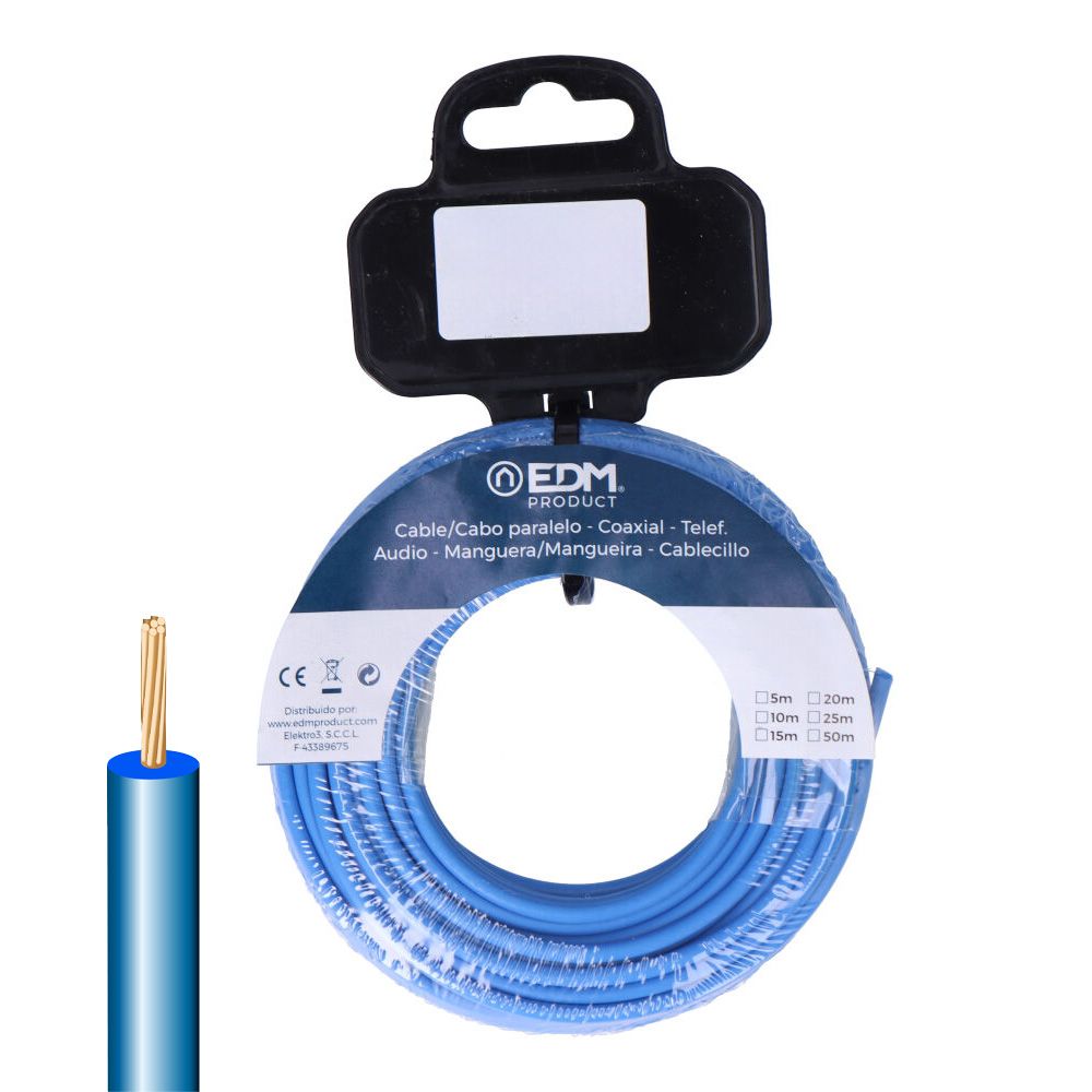 CARRETE CABLECILLO H07Z1-K 1,50 mm² AZUL, 20 m