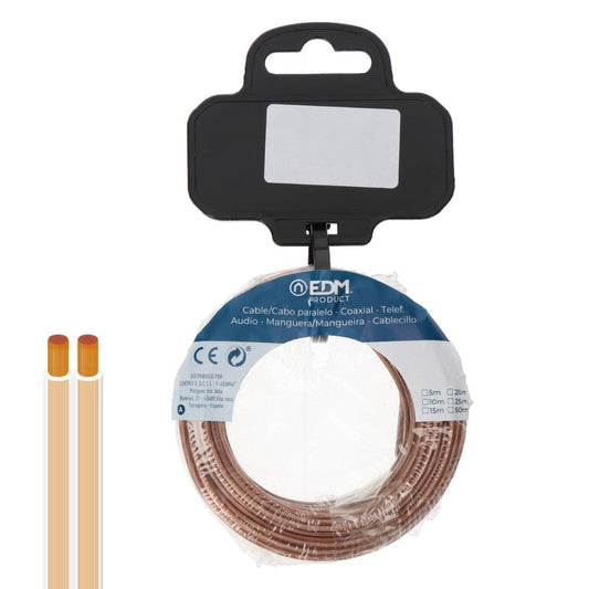 CARRETE CABLE PARALELO 2x0,75mm TRANSPARENTE 5m