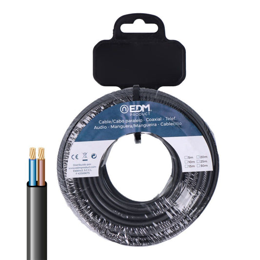 CARRETE MANGUERA PLANA H03VV-F 2 x 0,75 mm²  NEGRA, 25 m