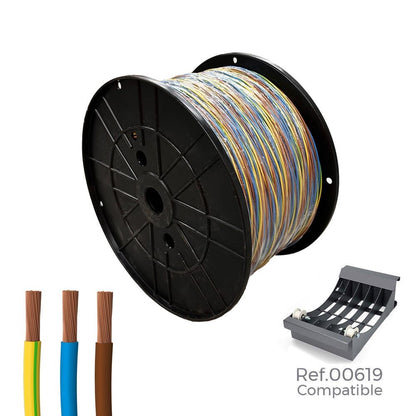 CABLECILLO TRENZADO H07Z1-K 3 G 1,50 mm² 3 COLORES, 300 m.  (BOBINA GRANDE)