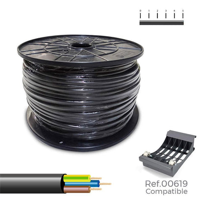 MANGUERA TUBULAR VV-K06/1KV 3 G 2,50 mm² NEGRA, 150 m.  (BOBINA GRANDE)