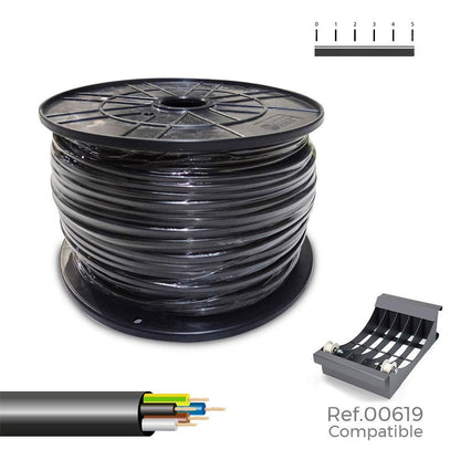 MANGUERA TUBULAR VV-K06/1KV 5 G 1,50 mm² NEGRA, 100 m. (BOBINA GRANDE)