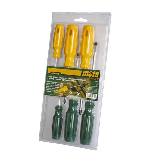 DESTORNILLADORES PUNTA PLANA Y PHILLIPS, JUEGO DE 6 unidades