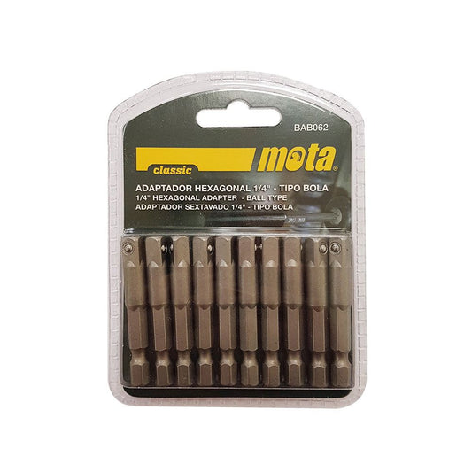 ADAPTADORES HEXAGONALES T. BOLA 50 mm ¼ pulg, 10 uds