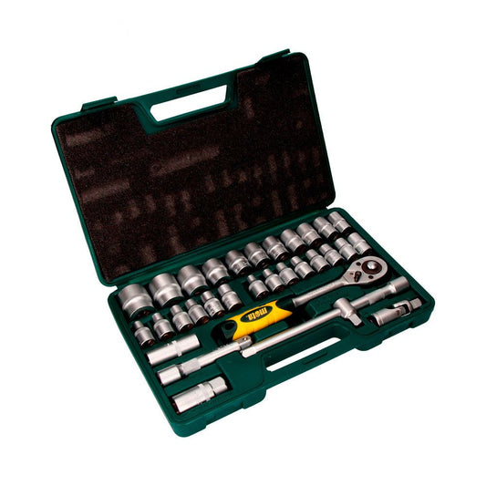 BOCALLAVES Y ACCESORIOS ½ pulg CROMO VANADIO, JUEGO 32 PIEZAS