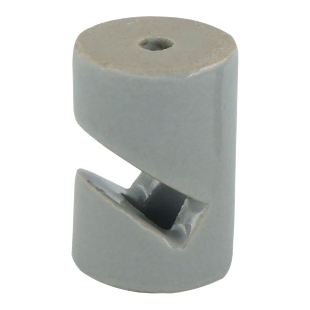 SUJETACABLES PORCELANA CILÍNDRICO EN V NEGRO, 5 uds, Ø20 x 30 mm