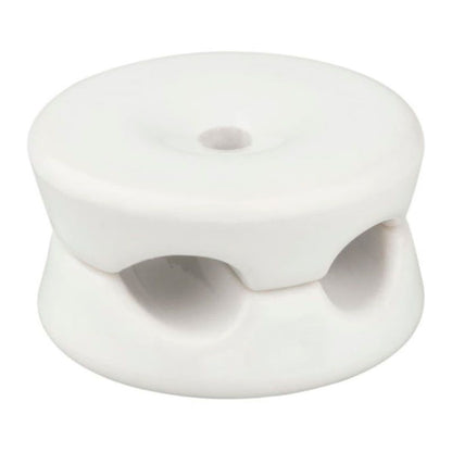 SUJETACABLES PORCELANA REDONDO DOBLE BLANCO, 5 uds Ø32 x 18,6 mm