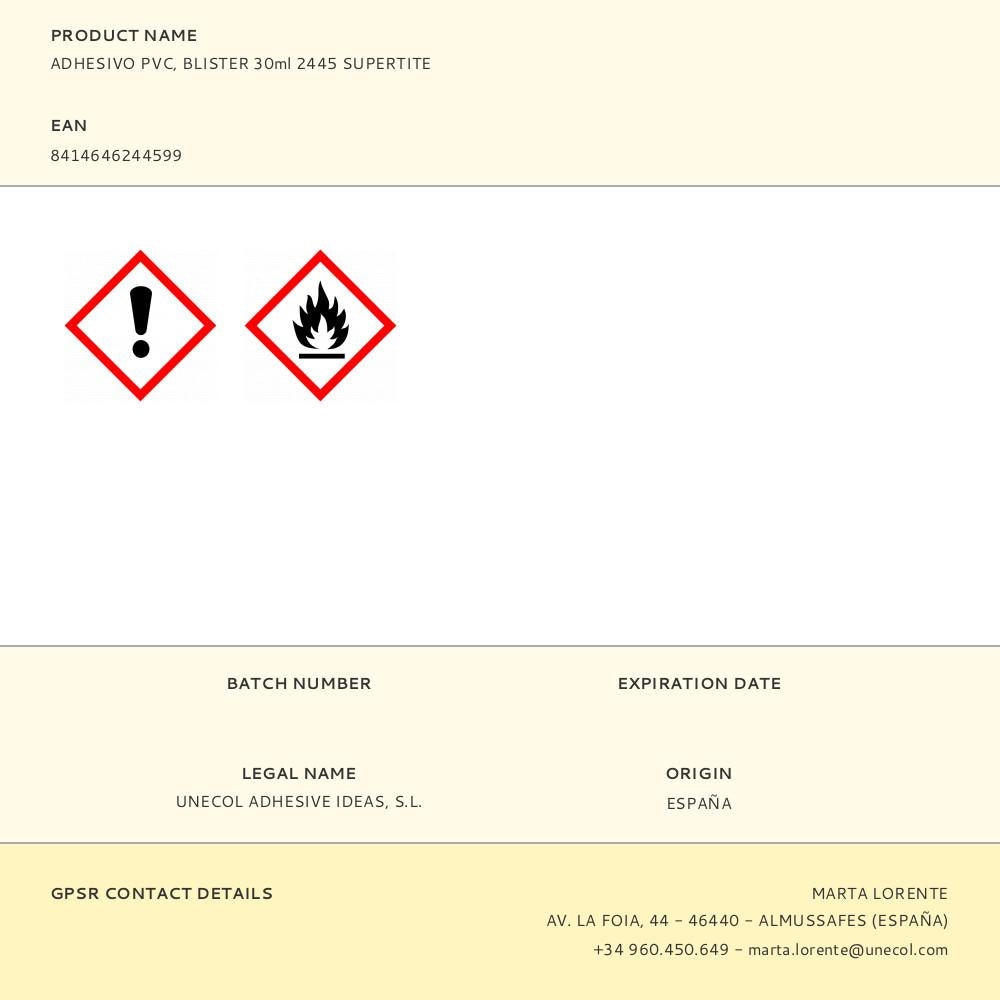 PEGAMENTO PARA PVC, BLISTER 20 ml