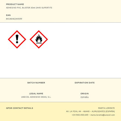 PEGAMENTO PARA PVC, BLISTER 20 ml