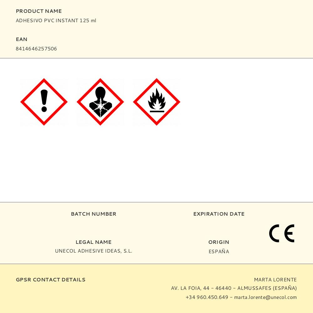 ADHESIVO PVC INSTANT 125 ml