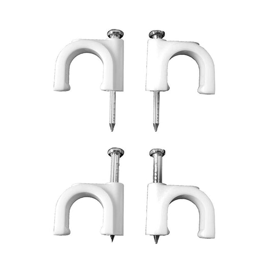 GRAPA PARA CABLE MANGUERA TUBULAR 2 x 0,5 mm N°04, BLANCA, CAJA 100 uds