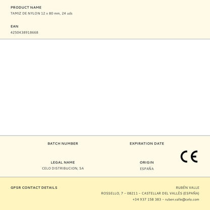 TAMIZ DE NYLON 12 x 80 mm, 24 uds