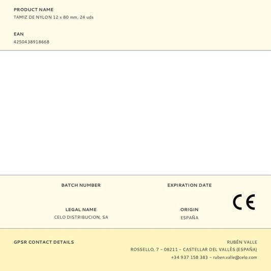 TAMIZ DE NYLON 12 x 80 mm, 24 uds