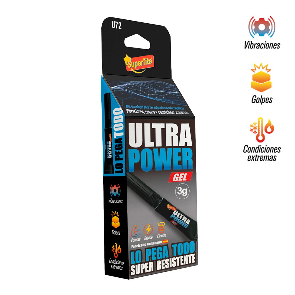 ADHESIVO INSTANTÁNEO GEL ULTRA POWER, BLISTER 3 g