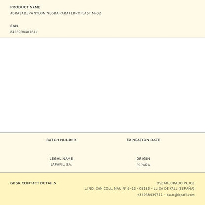 ABRAZADERA NYLON NEGRA PARA FERROPLAST M-32