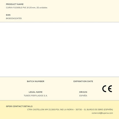 CURVA FLEXIBLE PVC Ø 20 mm, 20 unidades