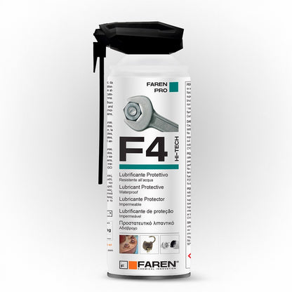LUBRICANTE MULTIUSOS F4 CON DIFUSOR ESPECIAL DE SEGURIDAD, 400 ml