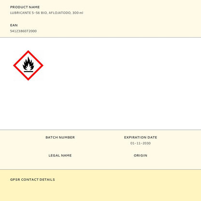 LUBRICANTE 5-56 BIO, AFLOJATODO, 300 ml