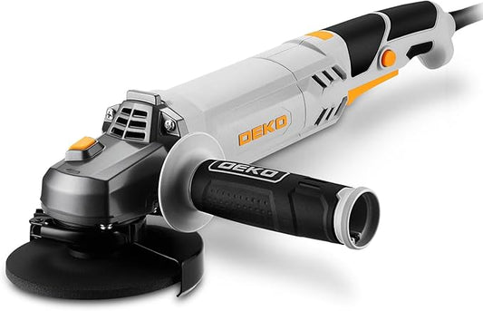 Amoladora Angular: DEKOPRO 125mm 900W amoladora angular eléctrica con cable, Velocidad 12.000 RPM,para cortar, pulir y amolar. Mango largo