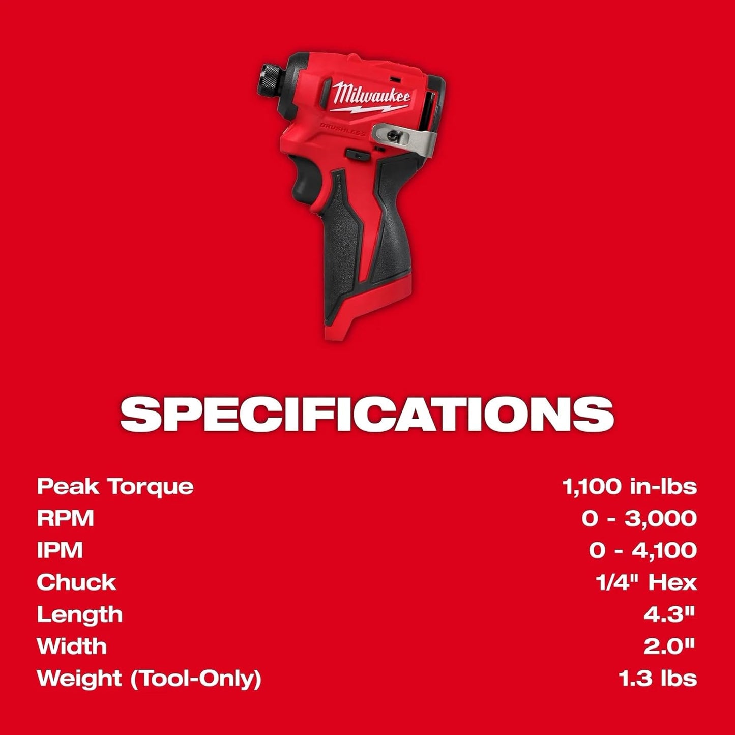 Atornillador de Impacto Subcompacto Milwaukee M12 BLIDRC-0 (1/4" Hex)