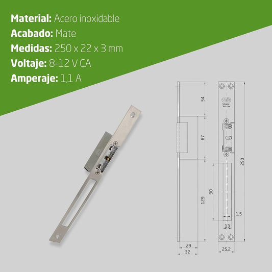Abrepuertas Eléctrico de Embutir Amig Mod. 51-250 (8-12V)