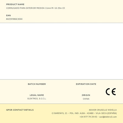CORRUGADO PARA EXTERIOR MEDIDA 11mm M-16 25m CE